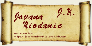 Jovana Miodanić vizit kartica